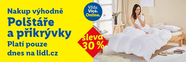 Sleva 30 % na kategorii Polštáře a přikrývky -  pouze dnes 16.3.2026.