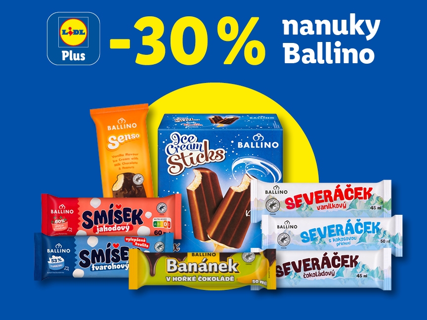 Sleva 30 % na nanuky Ballino od pátka v Lidlu.