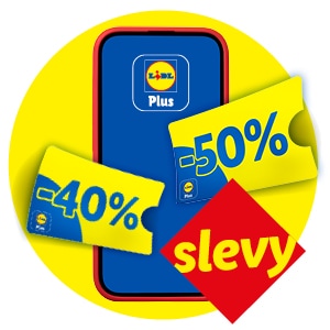 Nabídka na slevy s aplikací Lidl Plus.
