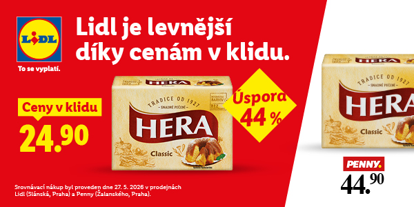 Snížení cen na den nebo týden? Kdepak, Lidl snižuje ceny trvale. V Lidlu jsou ceny v klidu    Od pondělí do neděle každý týden, každý měsíc, po celý rok u nás najdete ceny, které zůstávají nízko. 9. 2. 2026 jsme snížili ceny vašich oblíbených produktů, a to trvale.