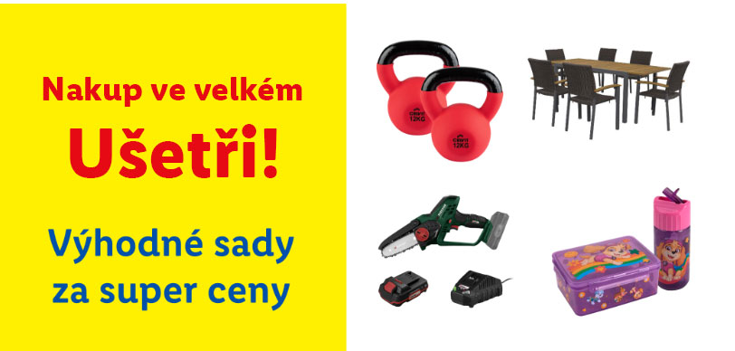 Nabídka cenově příznivých nákupů výhodných sad.