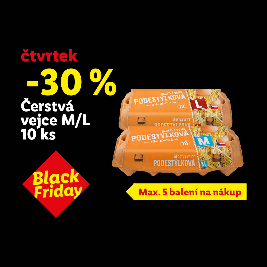 black friday pecka -30 % na vajíčka od čtvrtka