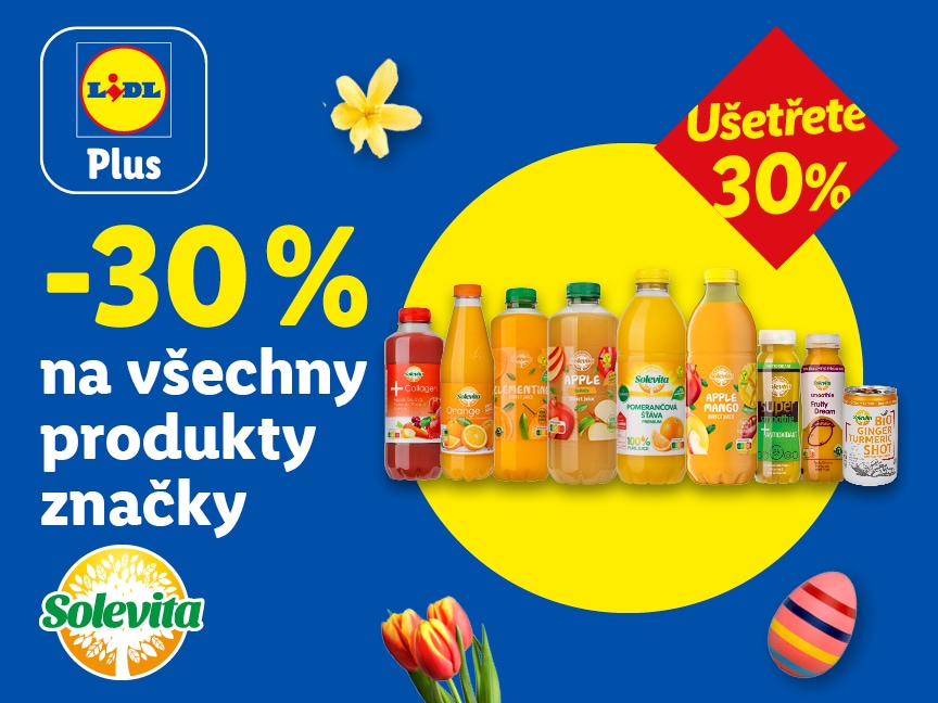 Sleva 30 % na všechný produkty značky Solevita od pátku v Lidlu.