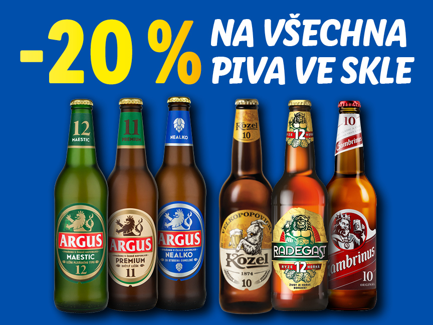 Od pátku 22.8. do neděle 24.8. sleva 30 % na všechna piva ve skle.