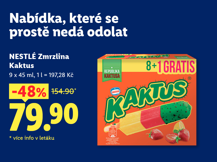 NESTLÉ Zmrzlina Kaktus, 9 x 45 ml za 79,90 Kč.