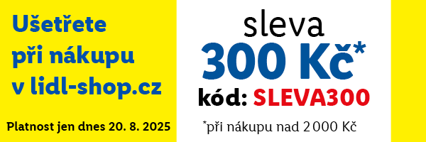 Nabídka na slevu 300 Kč při nákupu nad 2000 na lidl-shop.cz
