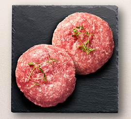 Hovězí burger Premium, cena za 330 g je 79,90 Kč