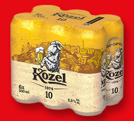 Velkopopovický Kozel 10, cena za 6 ks 89,90 Kč