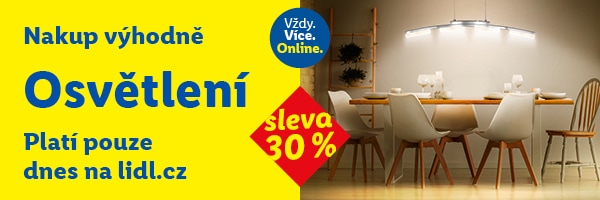 Sleva 30 % na osvětlení -  pouze dnes 16.2.2026.