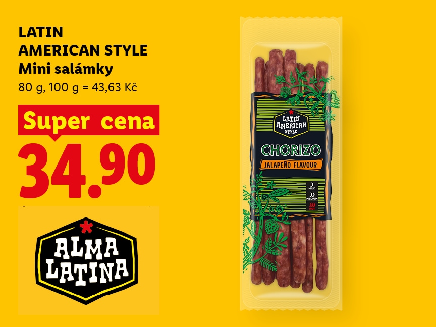 Mini salámky za super cenu 34.90 Kč