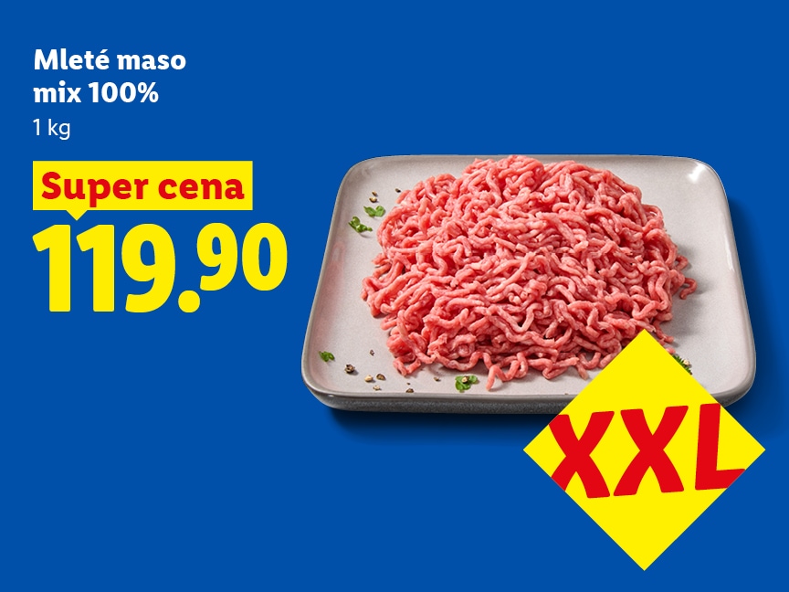 Mleté maso mix, cena za 1 kg 119,90 Kč