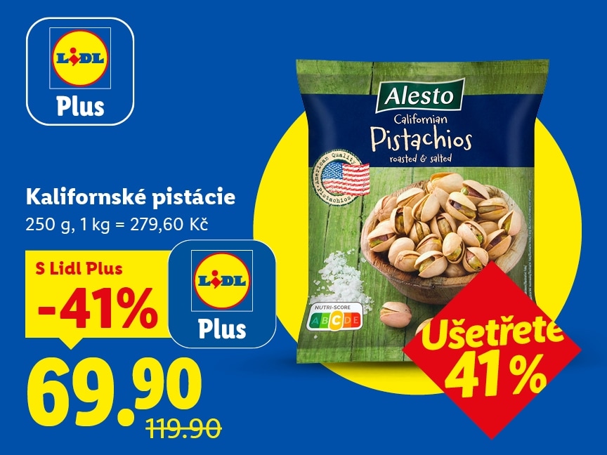 -41 % na kalifornské pistácie od čtvrtka v Lidlu