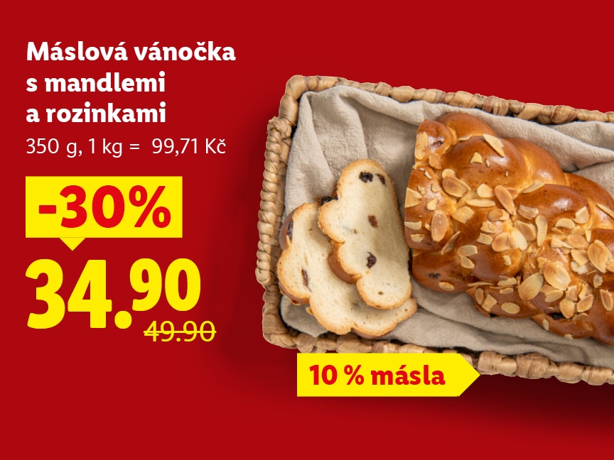 Máslová vánočka za 34,90 Kč