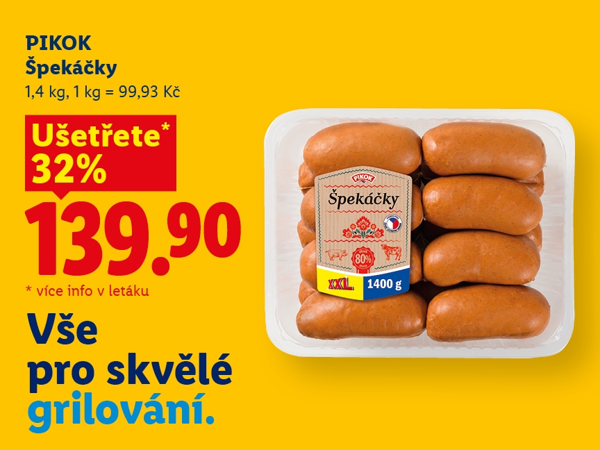 PIKOK Špekáčky, 1,4 kg za 139,90 Kč
