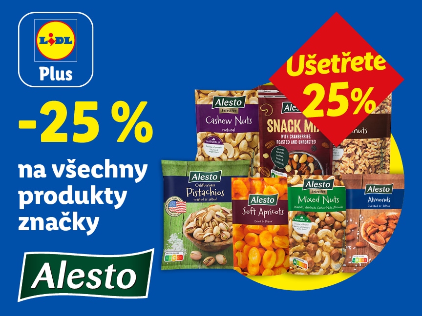 -25 % sleva na všechny produkty značky Alesto od pondělí v Lidlu