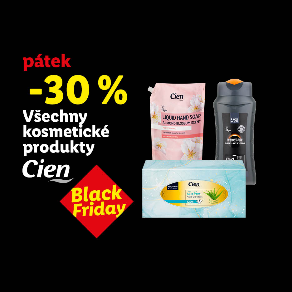 black friday pecka - 30 % na všechny kosmetické produkty cien v pátek