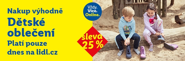 Sleva 25 % na dětskou módu a obuv.