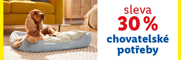 Sleva 30 % na chovatelské potřeby.