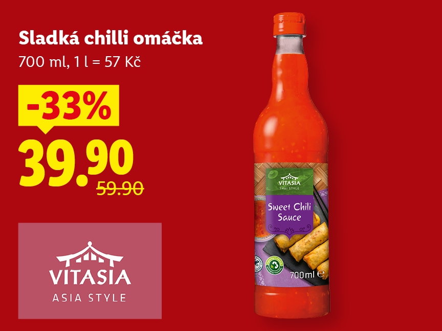 Sladká chilli omáčka, cena za 700 ml za 39.90 Kč