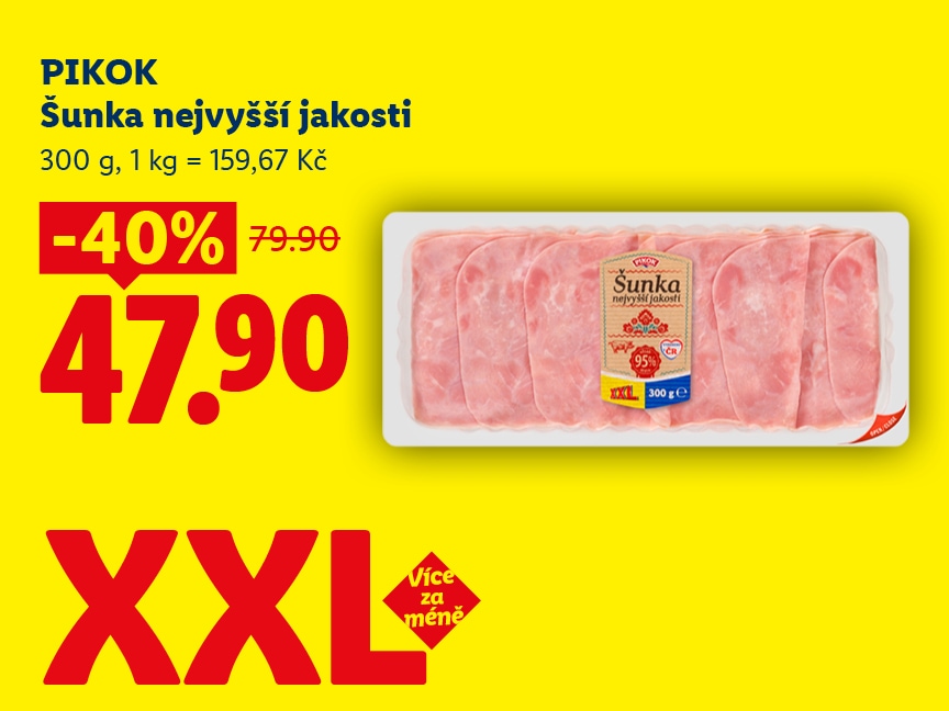 šunka nejvyšší jakosti pikok za 47,90 kč