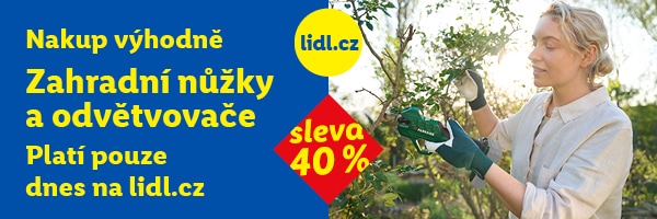 Sleva 40 % na kategorii zahradní nůžky a odvětvovače  - platí pouze dnes 24.7.2026.