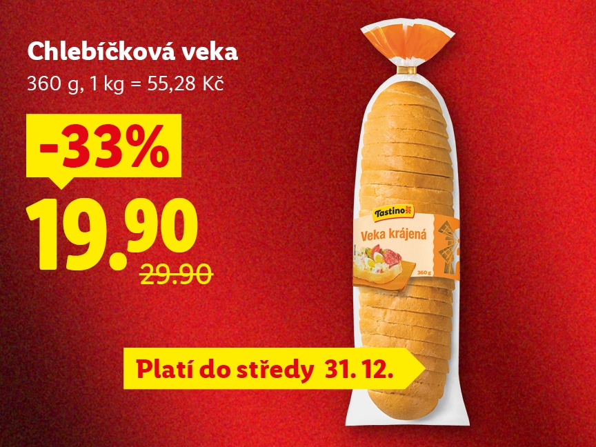 Chlebíčková veka za 19,90 Kč