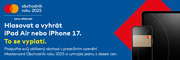 Hlasujte v prestižním ocenění Mastercard Obchodník roku. Vyberte nejlepší obchodníky a zapojte se do soutěže o 5 iPadů a 5 iPhonů.