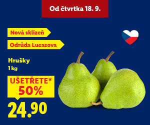Hrušky, cena za 1 kg je 24,90 Kč.