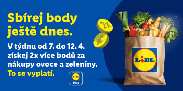 V týdnu od 7.4. - 12. 4. sbírej 2x více bodů za nákup ovoce a zeleniny.