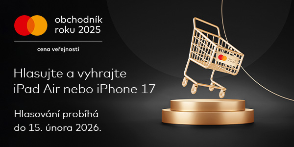 Hlasujte v prestižním ocenění Mastercard Obchodník roku. Vyberte nejlepší obchodníky a zapojte se do soutěže o 5 iPadů a 5 iPhonů.