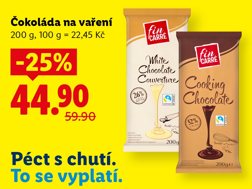 Čokoláda na vaření za 44,90 Kč