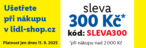 Sleva 300 Kč při nákupu nad 2000 Kč, platná pouze 11.9.2025