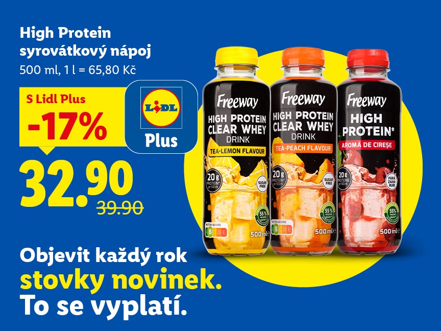 High protein syrovátkový nápoj za 32,90 Kč