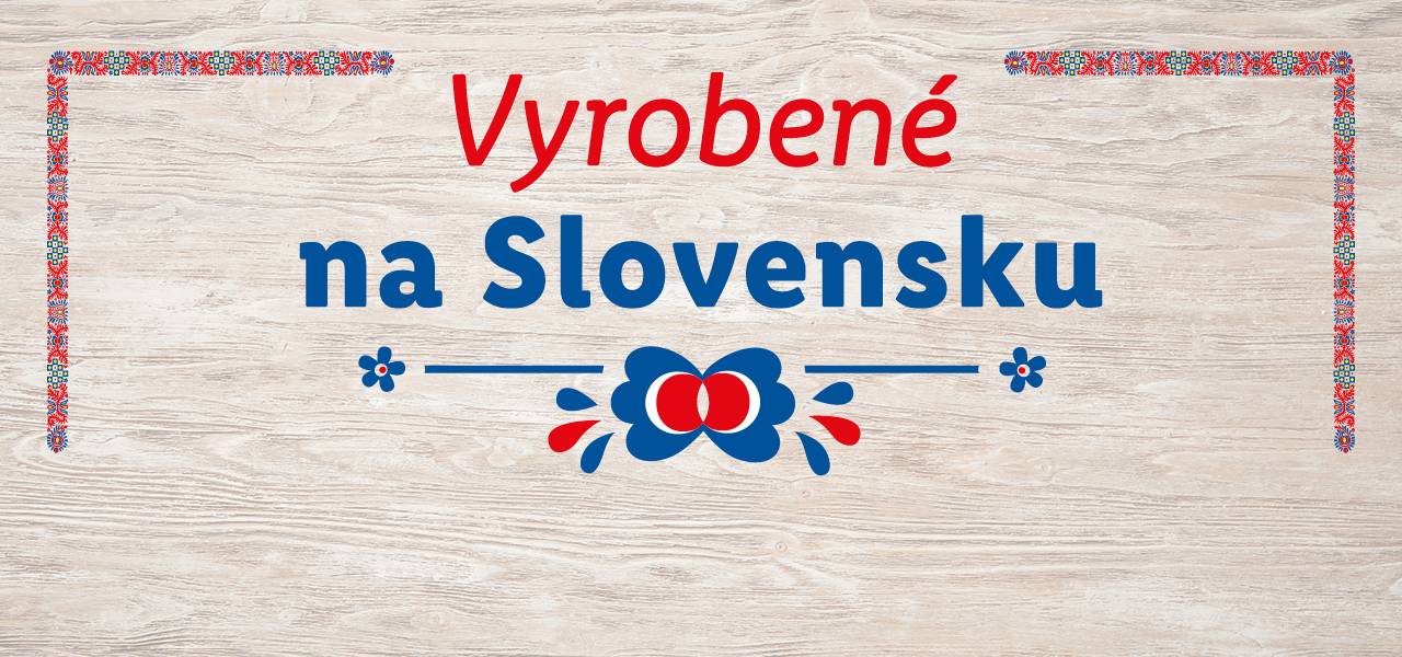 Výrobky vyrobené na Slovensku s tradičními vzory.