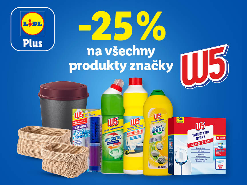 Od pátku 19.9. do neděle 21.9. sleva 25 % na všechny produkty značky W5