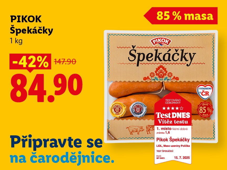 Špekáčky, 1 kg za 84,90 Kč
