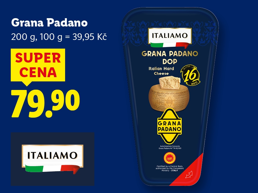 Grand Padano za super cenu 79,90 Kč