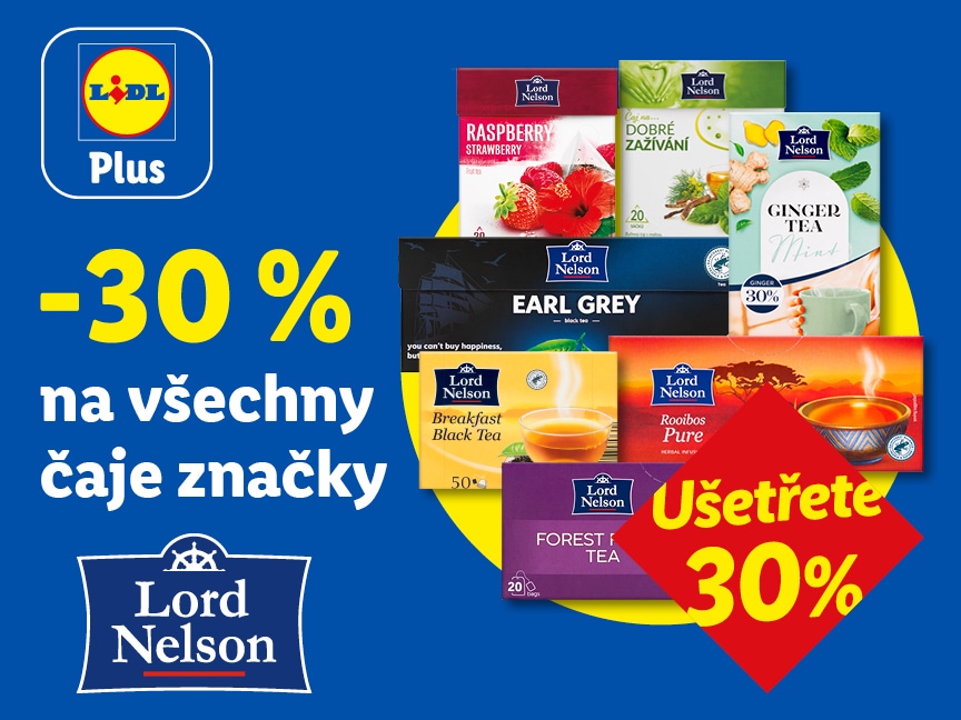 Od pondělí 8.12. do středy 10.12. sleva 30 % na všechny čaje značky Lord Nelson.