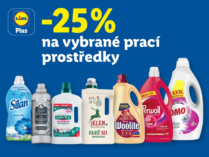Od pátku 17.10. do neděle 19.10. sleva 25 % na vybrané prací prostředky.