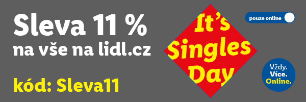 singles day sleva 11 % na vše z lidl.cz s kódem Sleva11