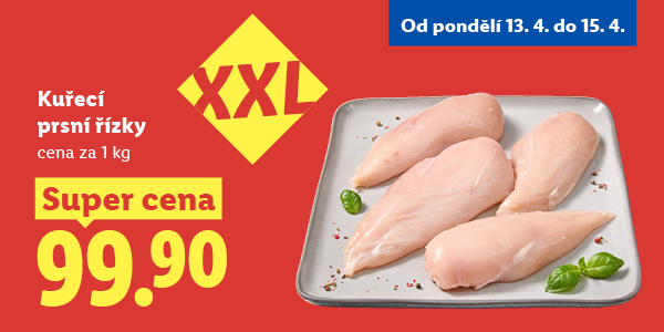 kuřecí prsní řízky za super cenu 99,90 Kč