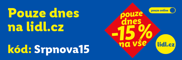 Sleva 15 % na celý e-shop - platí pouze dnes 2.8.2026. 