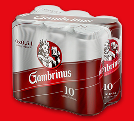 Gambrinus 10 Original, cena se slevou 31 % za balení 6 x 0,5 l je 89,90 Kč