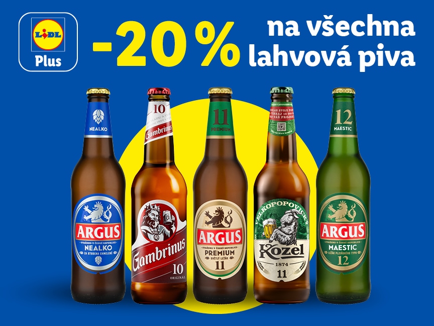 Sleva 20 % na všechna lahvová piva od pondělí v Lidlu.