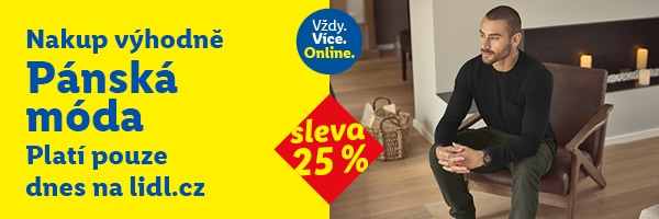 Sleva 25 % na pánskou módu a doplňky.
