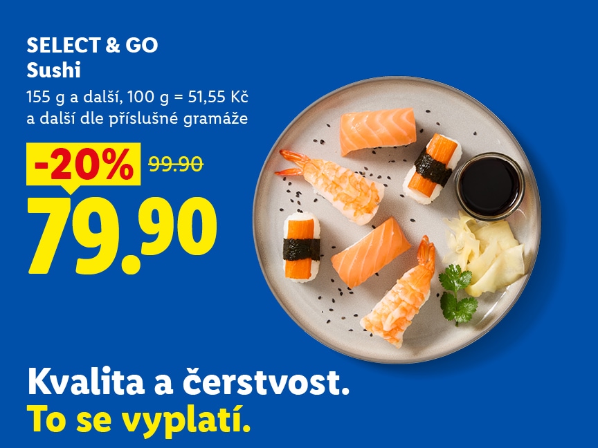 Akční leták Lidl: sushi za 79,90 kč