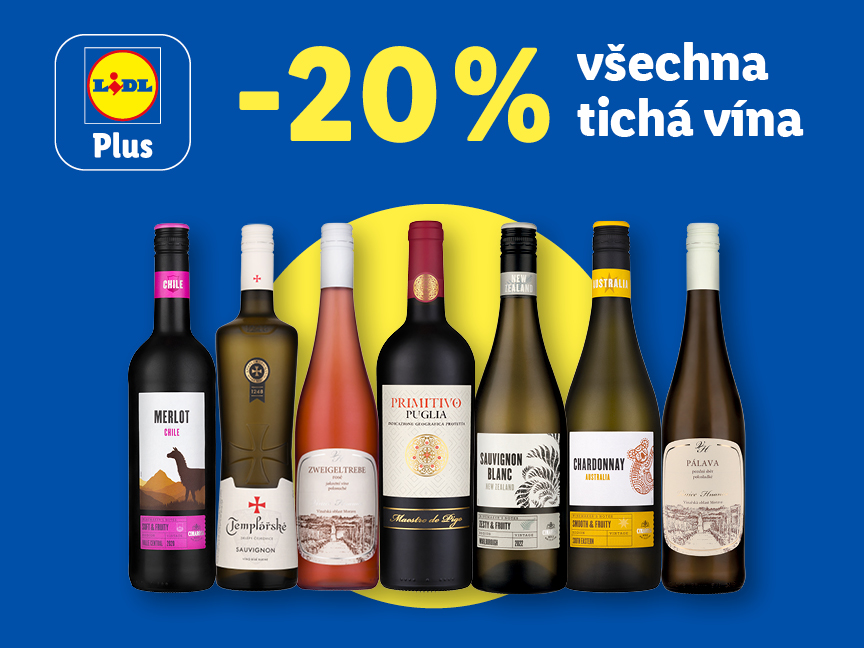 Sleva 20 % na všechna tichá vína od pátka v Lidlu.