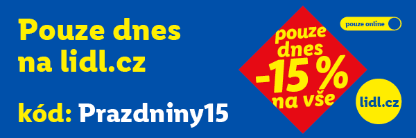Sleva 15 % na celý shop - platí pouze dnes 28.6.2026. 