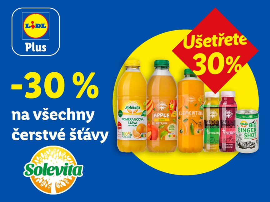 -30 % sleva na všechny čerstvé šťávy