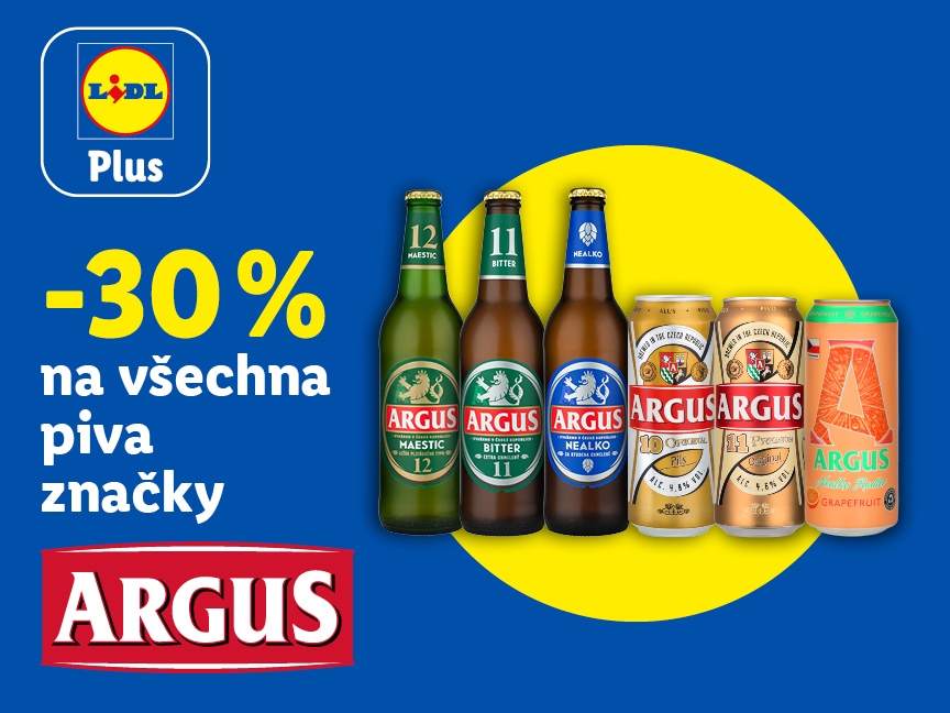 Sleva 30 % na všechna piva značky Argus od pátku v Lidlu.
